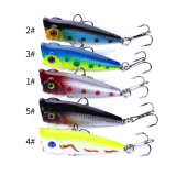popper lures fishing lure small float plastic Popper Crank Bait fishing Lures Hard bait 5CM 4.9G 8# hooks Stick bait