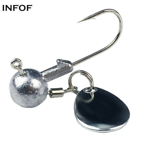 Jig Head Hooks Fishing Spin Jighead 2g 4g Jig Spins with Blades Worms Tubes Hook