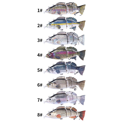 Electric Lure Wobblers 15cm For Fishing 4-Segement Swimbait USB Rechargeable lure Crankbait Flashing LED light Fishing lure