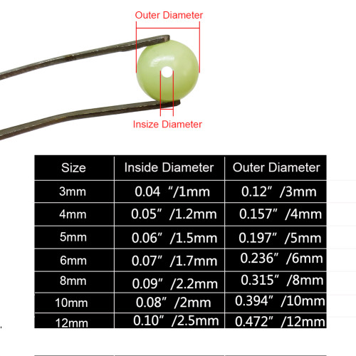 Hard Plastic Glow Round Fishing Bead Luminous Fishing stop