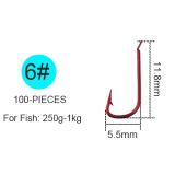 Small Size Red Hook Barbed Fishhook High Carbon Steel Fishing Hooks