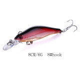 Minnow Wobbler Fishing Lure 8CM-6.3G-8# Rock fishing Trolling Swimbait Jerkbait Artificial Bait Bass Bait Depth 0.6-1.5m
