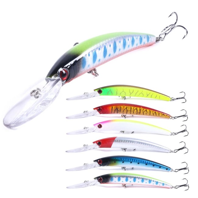 15cm-15g Deep Diving Lure Set Minnow Wobbler with Sharp Hook Hard Bait for Bass Pike Carp Pesca Fishing Tackle