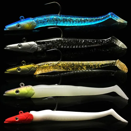 10g Lead Head Jigs Soft Fishing Lures with Hook Sinking Swimbaits for Saltwater and Freshwater