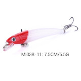 3D Eyes Minnow Fishing baits with split ring,hard plastic carp fishing lures bass fishing accessories,7.5cm/2.95 ,5.6g/0.19oz