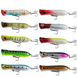 Popper Fishing Lures 3D Eyes Hard Plastic Baits for Saltwater Freshwater Fishing
