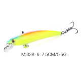 3D Eyes Minnow Fishing baits with split ring,hard plastic carp fishing lures bass fishing accessories,7.5cm/2.95 ,5.6g/0.19oz