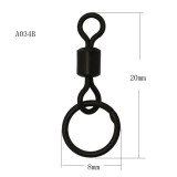 Matte Black Carp fishing Rolling Swivel with single Ring, Wholesale Carp Fishing Connector