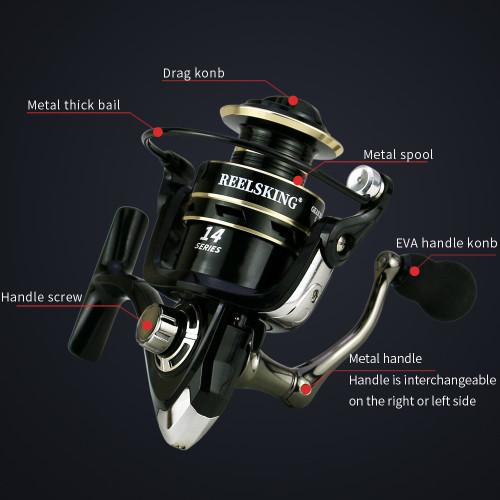Fishing Spinning Reel , Gear Ratio 5.2:1 Metal Spool