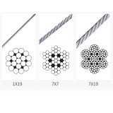 100M 304 stainless steel wire rope , 7x7 fishing steel marine Φ0.4mm-Φ4.0mm
