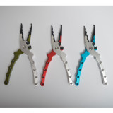 Aluminum Alloy Fishing Pliers mix with Titanium Carbo-Nitride Coating Hook Removers, Braid Cutters Saltwater Split Ring Fishing Tool with Sheath and Lanyard