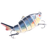Multi Jointed Fishing Lure 3D Eyes 6-Segment Lifelike Fishing Swimbait Crankbait With 2 Hook Fishing Baits