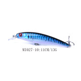 Plastic Laser Minnow Fishing bait with steel beads inside ,4# treble hook, hard Fishing lures,4.33 /11cm,0.47oz/13.4g
