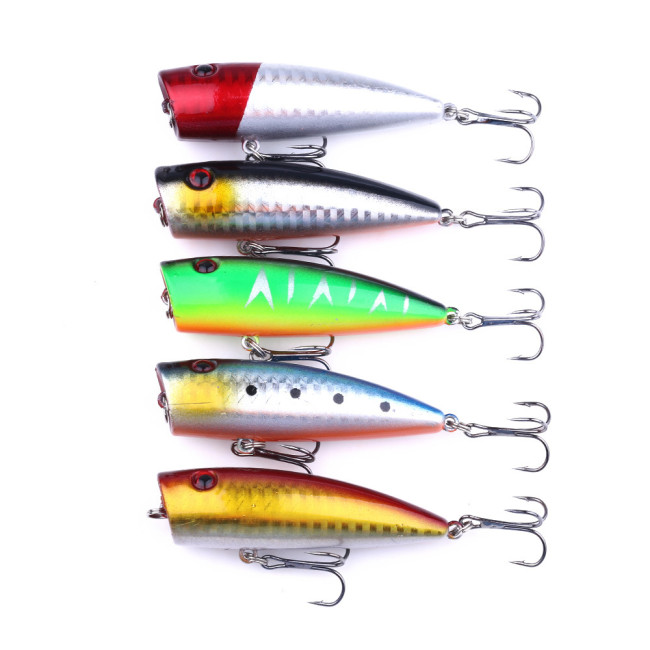 Laser Reflective Popper Fishing Lure 7cm 9g TopWater Vibration Hard Bait Poper Bait Crankbait Fish Lure