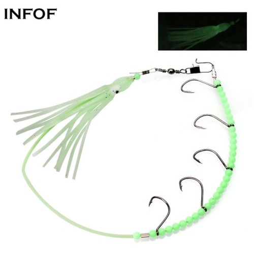 Luminous Octopus Squid Bait ,Daisy Chain Glowing Soft Lure 9g