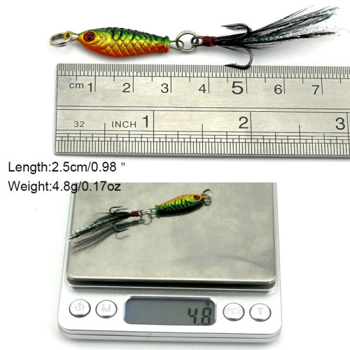 2.5CM/4G Mini Fish Lead Sinker with Treble Hooks Jig Head Hooks Metal Trout Baits Saltwater Fishing Lures