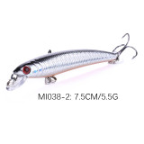 3D Eyes Minnow Fishing baits with split ring,hard plastic carp fishing lures bass fishing accessories,7.5cm/2.95 ,5.6g/0.19oz