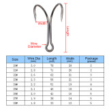 Classic Sharp Durable Double Hooks High Carbon Steel Saltwater Hook Small Fly Tying Fishing Hooks