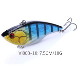 Winter VIB Fishing Lures 18g/0.635oz 7.5cm/2.95in VIBE Bait With Lead Inside Lead Fish Ice Fishing Tackle