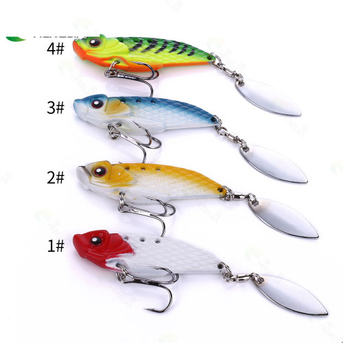 20g/6cm VIB Metal Spinner Spoon Fake Fishing Lure Baits Sequins Paillette Treble Hook Tackle Fishing accessories