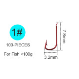 Small Size Red Hook Barbed Fishhook High Carbon Steel Fishing Hooks