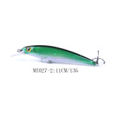 Plastic Laser Minnow Fishing bait with steel beads inside ,4# treble hook, hard Fishing lures,4.33 /11cm,0.47oz/13.4g