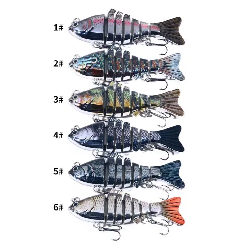 10cm 24g Multi-section Hard Bait Fishing Jointed Wobbler Bait 3D Lifelike 7 Segments Swimbait