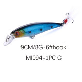 Minnow fishing lures steel beads inside ,3D Eyes, 6# treble hooks fishing Wobblers crankbait carp fishing Tackle