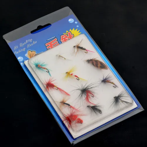 12 Pieces /set Nymph Fly Trout Fly Fishing Baits Fly Fishing Lure Set Insect Style Artificial Bait With Feather Single Hook