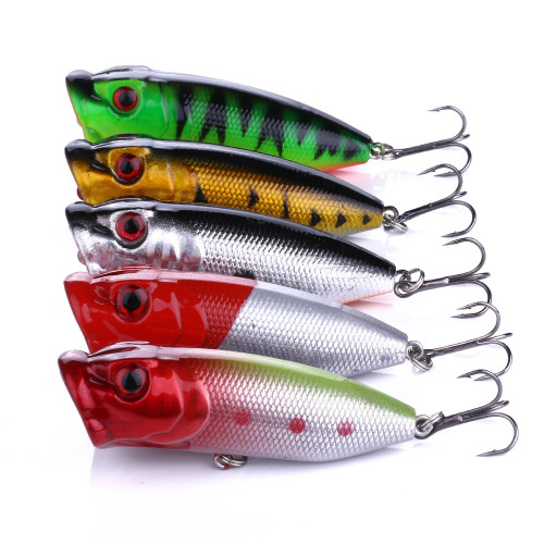 Popper Lure 6.5CM 11G fishing bait 6# high carbon steel hook hard bait plastic lure carp fishing tackle