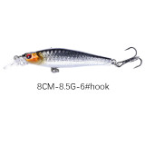 Minnow Fishing Lure 8CM-8.5G-6# Jerkbait Isca Crankbait Hard Baits Big Wobbler Crank Fishing Lure