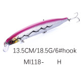 Crankbait Minnow Fishing Lure Hard Bait 13.5 cm 18.5g Artificial Bait Isca Wobblers Swimming Carp Fishing Tackle
