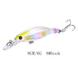 Minnow Wobbler Fishing Lure 8CM-6.3G-8# Rock fishing Trolling Swimbait Jerkbait Artificial Bait Bass Bait Depth 0.6-1.5m