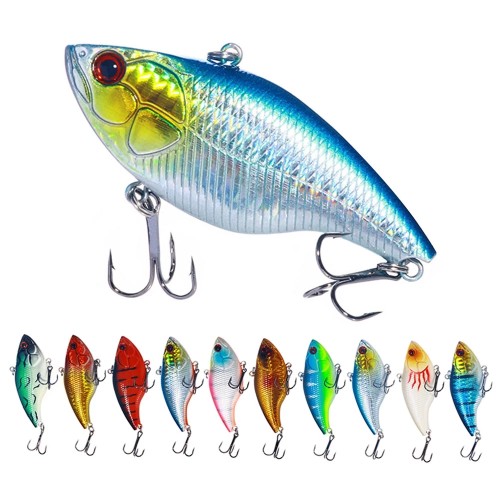 VIB Lure Fishing Iscas Artificiais Vib Hard Plastic Lures 7.5cm 18g 6# Sinking Vibration Crankbaits Fishing Goods Winter Pike