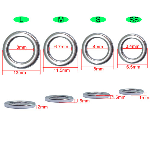 Solid Rings Fishing Swivels for Assist Hooks Jig Lure Round Rig Ring Saltwater Fishing Accessories