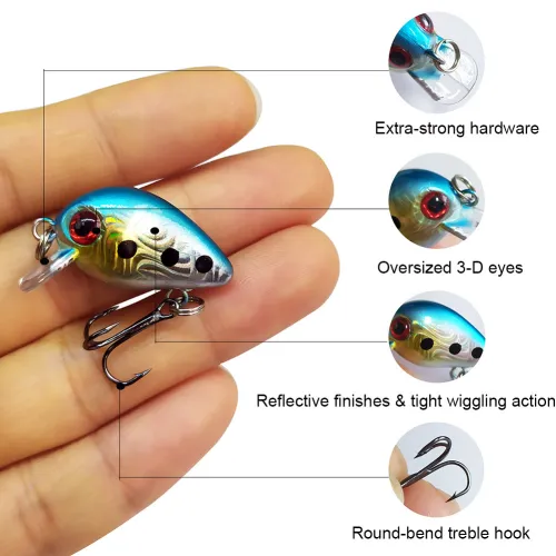 3CM 1.5G Crankbait Fishing lures Wobbers For Fly Fishing Crankbaits Pesca With 10# Hooks Fishing Tackle Small Hard Baits