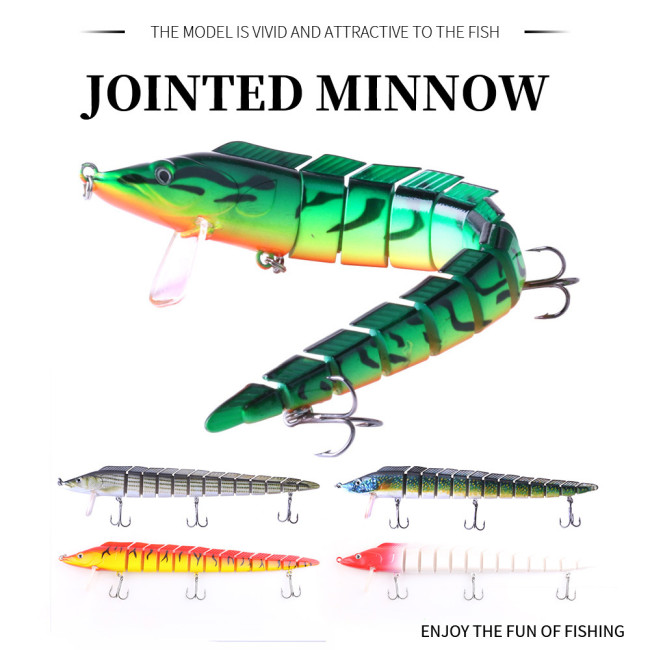 Fishing Jointed Minnow Lures,with High Carbon Steel Anchor Hook, Lifelike Multi Jointed Artificial Swimbait