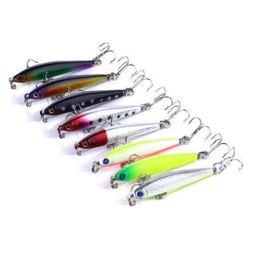 Wholesale Minnow fishng lures with 10# treble hooks 3D eyes artificial bait bass fishing bait carp fishing tackle ,5cm/1.96 3.3g/0.11oz