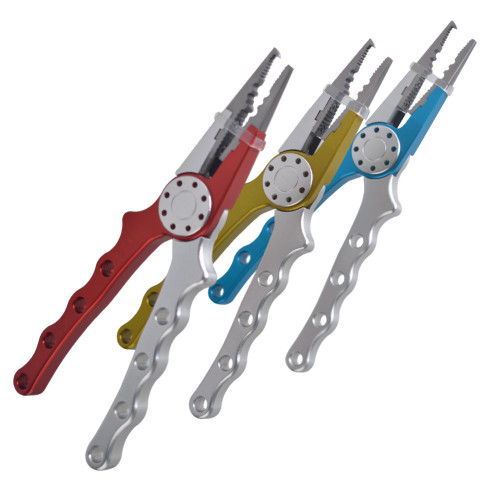 Aluminum Fishing Pliers Braid Cutters Split Ring Pliers Hook Remover Fish Holder with Sheath and Lanyard