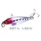 Wholesale Minnow fishng lures with 10# treble hooks 3D eyes artificial bait bass fishing bait carp fishing tackle ,5cm/1.96 3.3g/0.11oz
