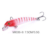 3D Eyes Minnow Fishing baits with split ring,hard plastic carp fishing lures bass fishing accessories,7.5cm/2.95 ,5.6g/0.19oz