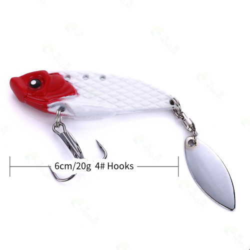 20g/6cm VIB Metal Spinner Spoon Fake Fishing Lure Baits Sequins Paillette Treble Hook Tackle Fishing accessories