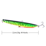 12cm 18g 1PCS Topwater Floating Pencil Minnow Fishing Lure Artificial Crankbait Carp Fishing Tackle