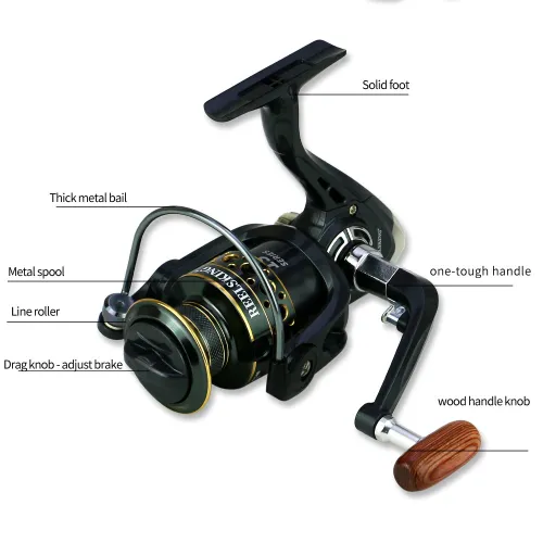 13 Bearing Fishing Spinning Reel, Gear Ratio 5.2:1, PA66 Plastic Meterial