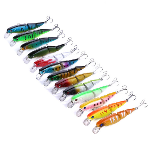 Minnow Fishing Lure Artificial Bait Swim Bait Jointed Bait Hook Crankbait Wobbler Fishing Tackle