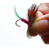 12 piece/set Fly Fishing Lure Simulation Flies Baits Set Dry /Wet Flies Fishing Tackle Feather Lures Carp Fishing Bait