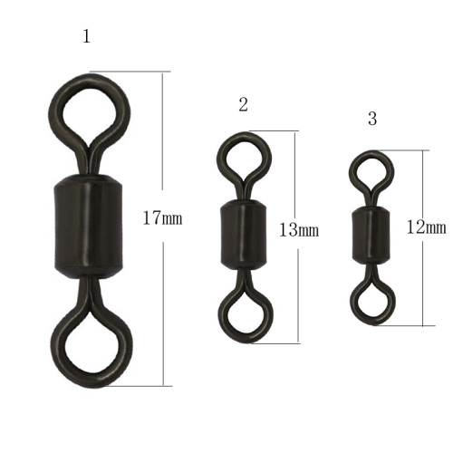 Matte Black Carp Fishing Rolling Swivels,Wholesale Fishing Tackle