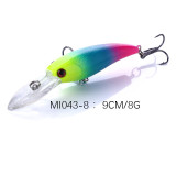 Minnow Fishing Lures Hard Plastic Bass Fishing Bait Crankbait carp Fishing Tackle with 6# treble Hooks,3.58 /9.1cm, 0.29oz/8g