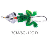6g/7cm Soft Frog Lure with Spinner Buzzbaits Selicone Bait Top Water Bass Carp Fishing Bait