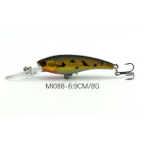 Minnow Fishing bait with 8# treble hooks carp Fishing Lures freshwater Fishing tackle Sinking Trout Bait ,9.2cm/3.62in 8g/0.282oz